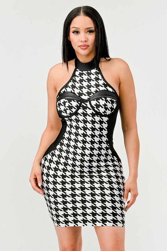Checkmate Illusion Bandage Dress - Eye Candy Sensation