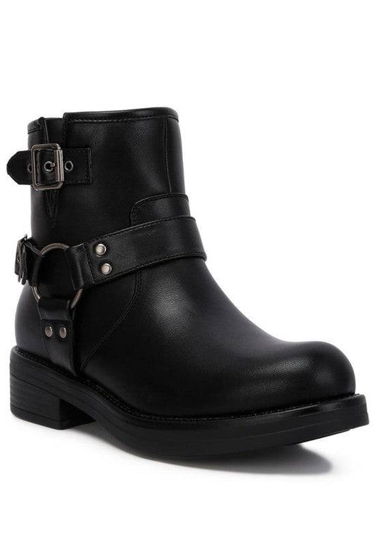 Allux Faux Leather Pin Buckle Boots Rag Company