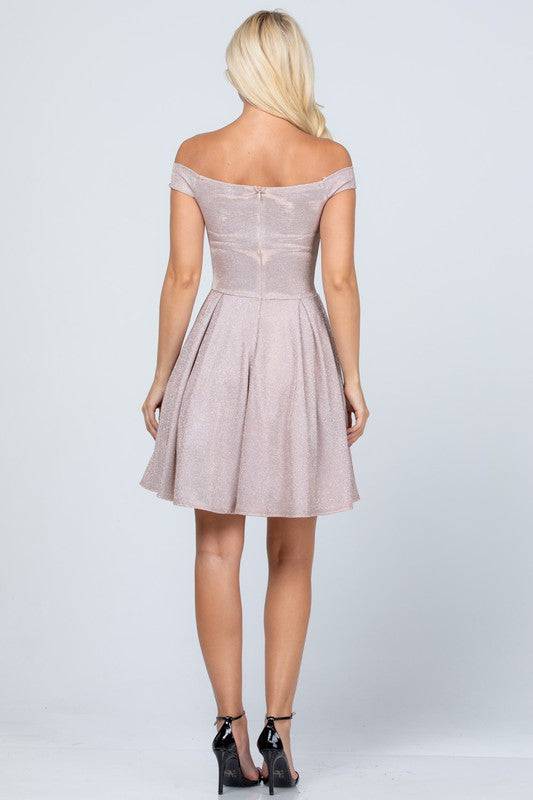 Off the shoulder skater dress jaquard - Eye Candy Sensation