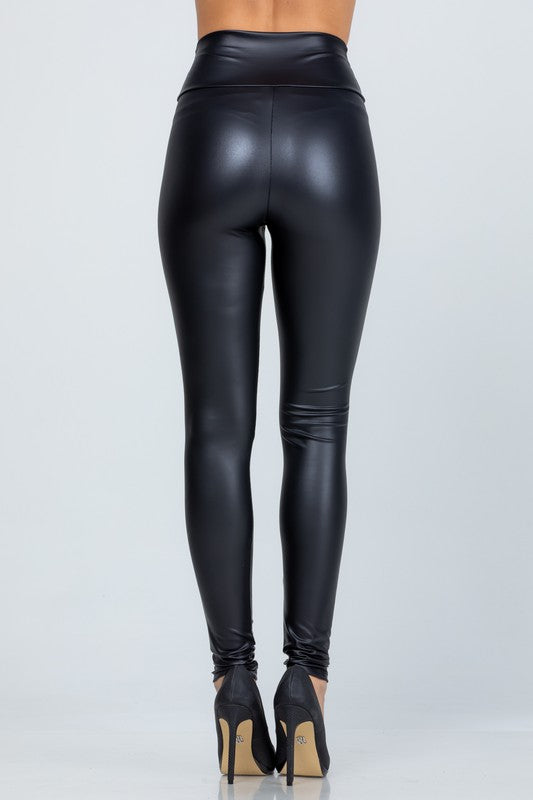 High waist PU leather leggings - Eye Candy Sensation