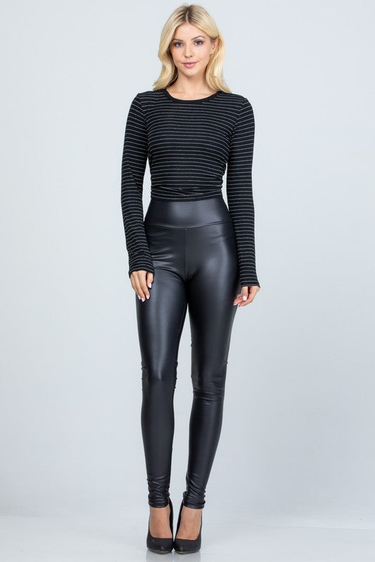 High waist PU leather leggings - Eye Candy Sensation