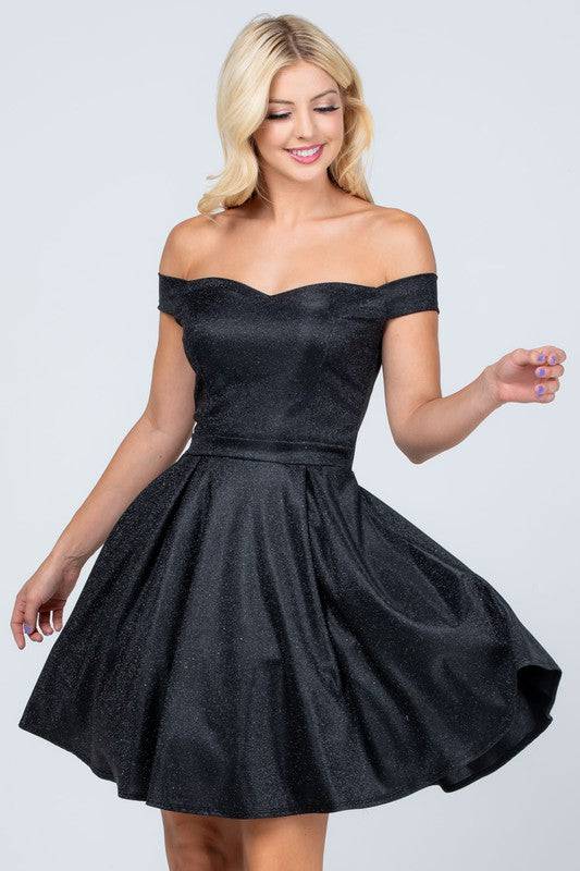 Off the shoulder skater dress jaquard - Eye Candy Sensation