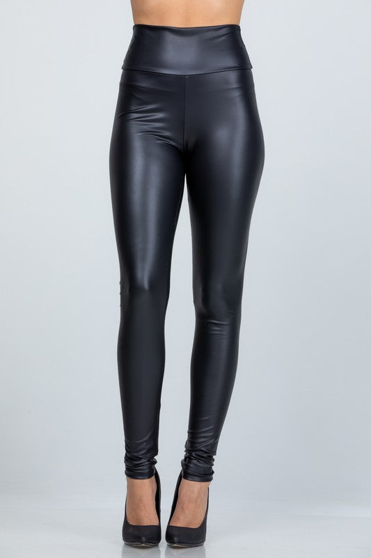 High waist PU leather leggings - Eye Candy Sensation