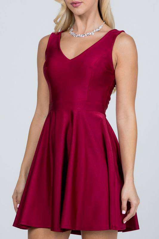 Sleeveless Dalia fit and flared tricot dress - Eye Candy Sensation