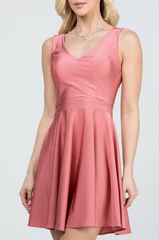 Sleeveless Dalia fit and flared tricot dress - Eye Candy Sensation