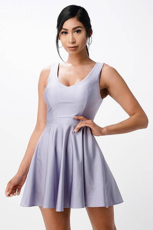 Sleeveless Dalia fit and flared tricot dress - Eye Candy Sensation