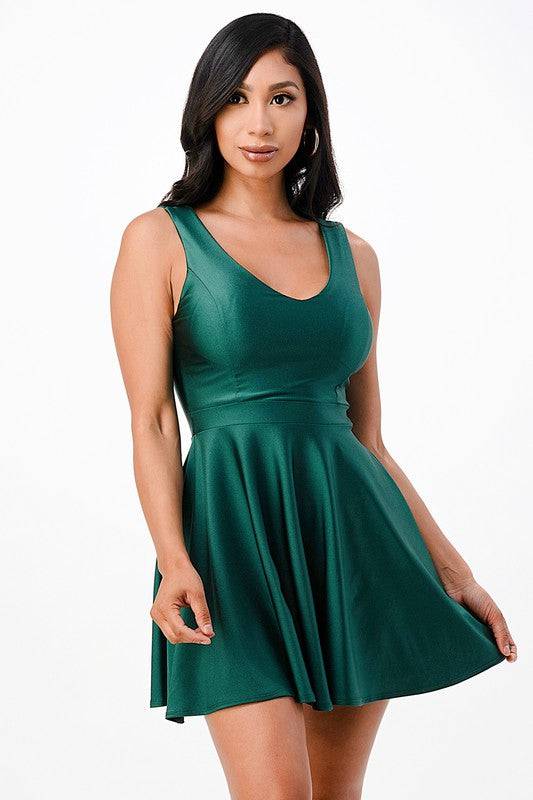 Sleeveless Dalia fit and flared tricot dress - Eye Candy Sensation
