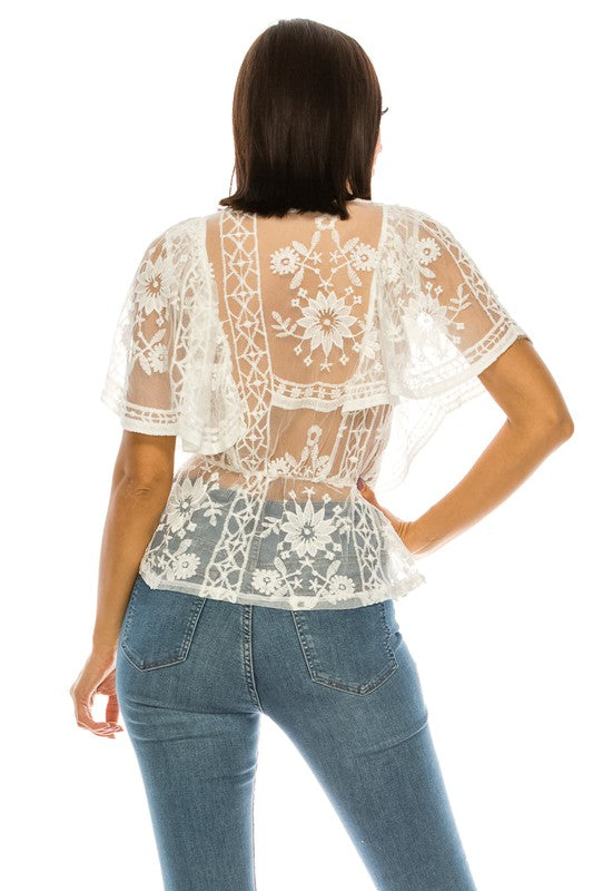 Lace White Top - Eye Candy Sensation Apparel & Accessories