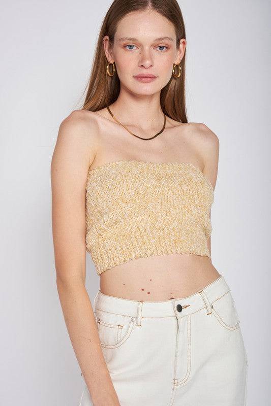 ELASTIC WAISTBAND FRINGED TUBE TOP Emory Park
