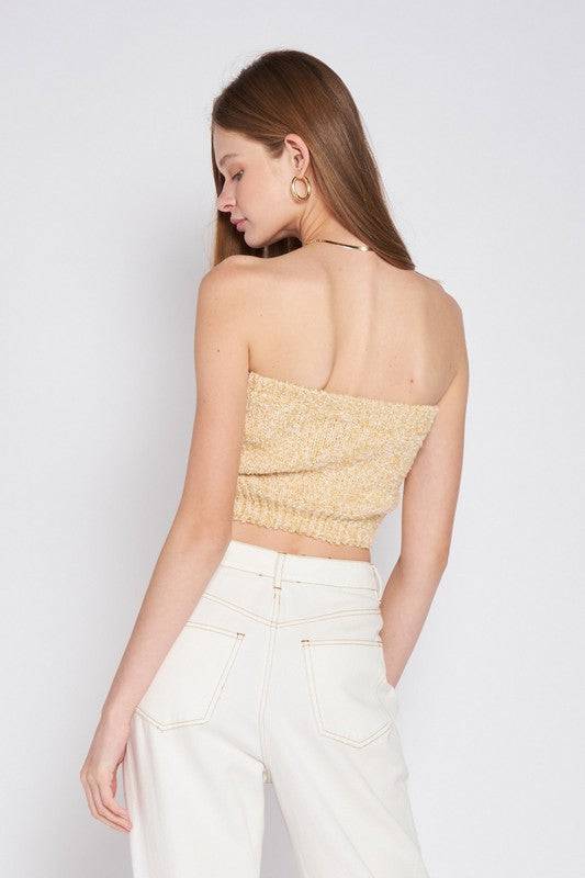 ELASTIC WAISTBAND FRINGED TUBE TOP Emory Park