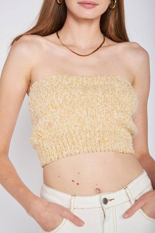 ELASTIC WAISTBAND FRINGED TUBE TOP Emory Park