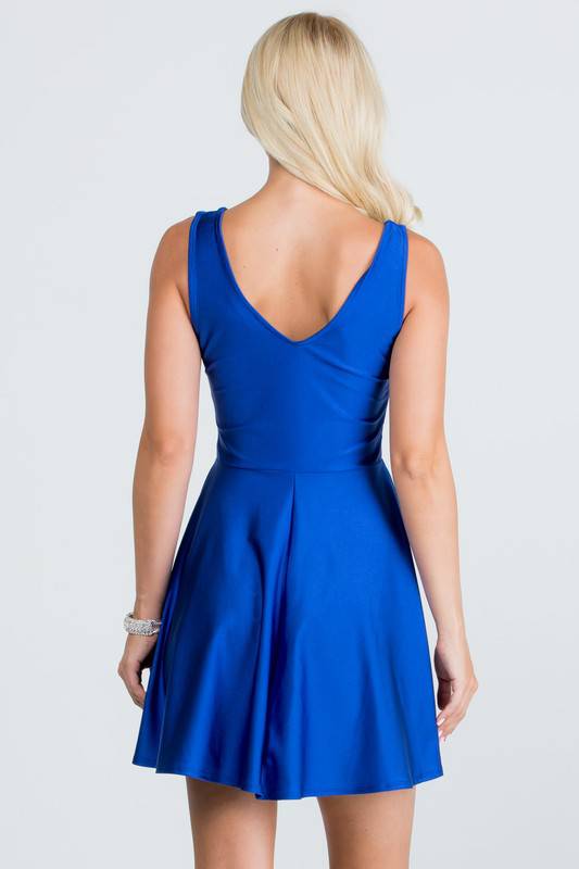 Sleeveless Dalia fit and flared tricot dress - Eye Candy Sensation