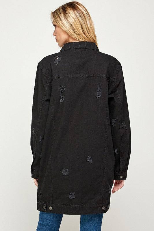 DENIM 3/4 QUARTER JACKETS DISTRESSED WASHED Blue Age