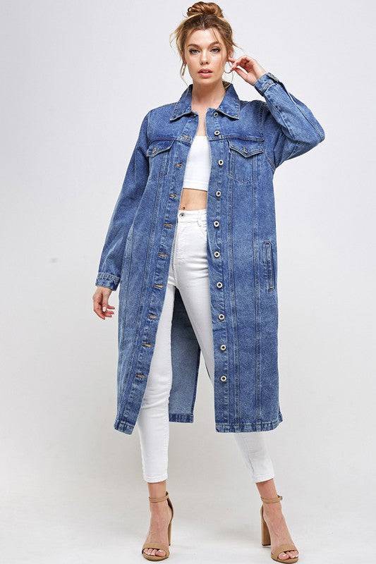 White Non-Stretch Third Quarter Denim Jacket Blue Age