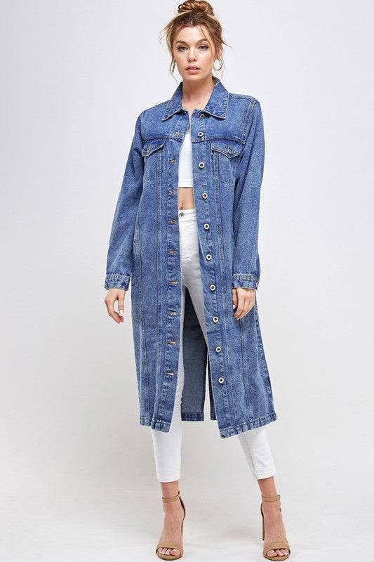 White Non-Stretch Third Quarter Denim Jacket Blue Age