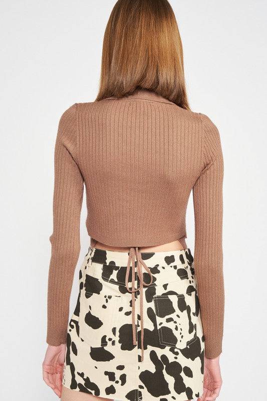 LONG SLEEVE WRAPPED CROP TOP Emory Park