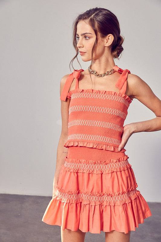 Smocked Bow Strap Top Do + Be Collection
