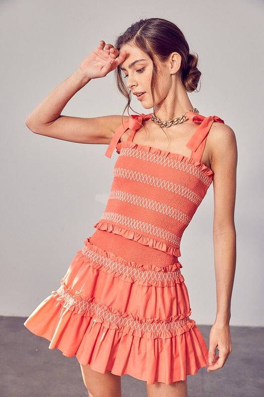 Smocked Bow Strap Top Do + Be Collection