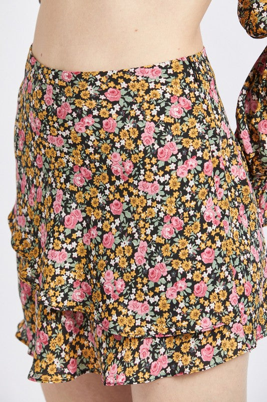 DITSY FLORAL RUFFLED SKORT - Eye Candy Sensation
