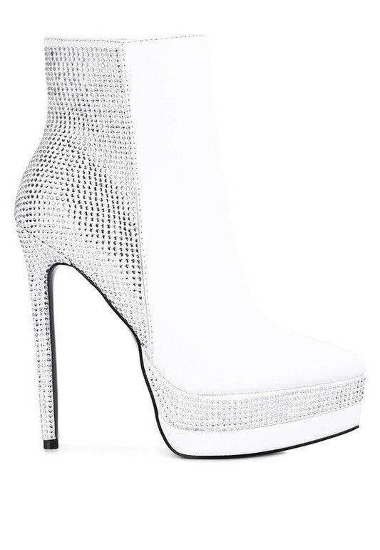 ENCANTO Diamante Set High Heeled Ankle Boot Rag Company