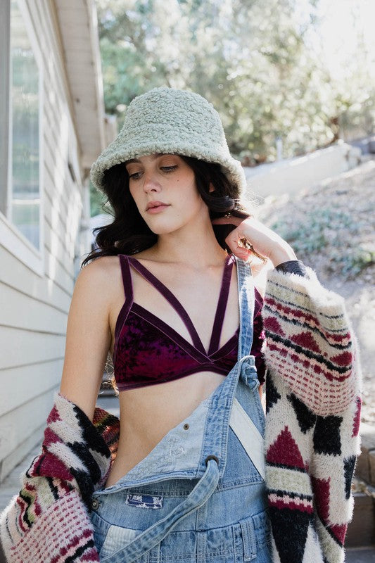 Crushed Velvet Bralette - Eye Candy Sensation