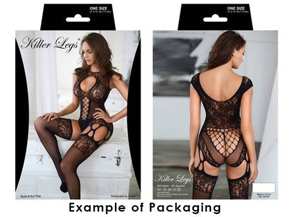 Diamond Net Long Sleeve Fishnet Dress w Thong Yelete