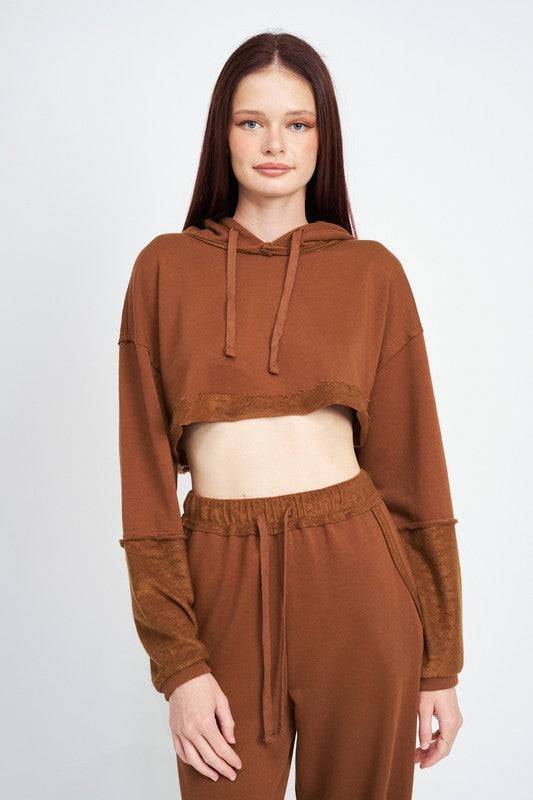 CROPPED HOODIE WITH DRAWSTRINGS Emory Park