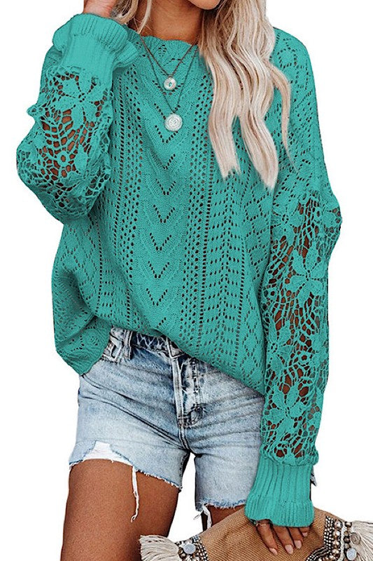 Lacey long sleeve top - Eye Candy Sensation Apparel & Accessories