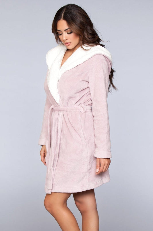 1817 Janet Plush Fleece Color Block Robe BeWicked