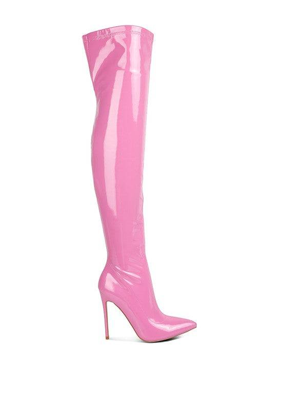 Riggle Patent Pu Stiletto Long Boots Rag Company