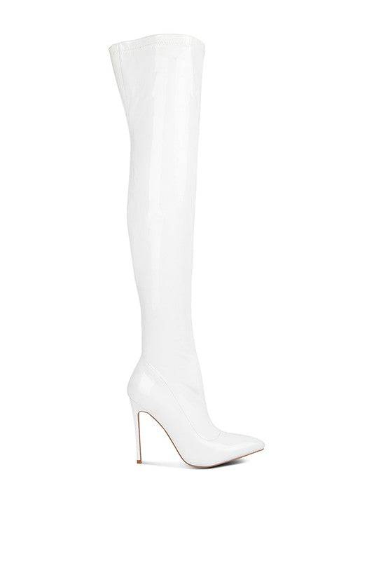 Riggle Patent Pu Stiletto Long Boots Rag Company