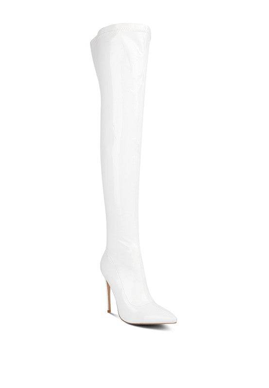 Riggle Patent Pu Stiletto Long Boots Rag Company