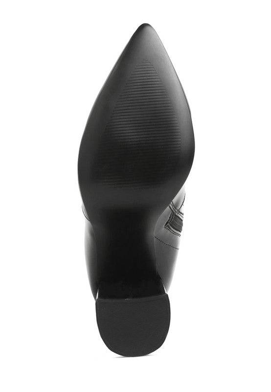 Pluto Block Heel Stiletto Ankle Boot Rag Company