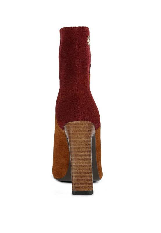 EZRA Patchwork Suede Ankle Boots Rag Company