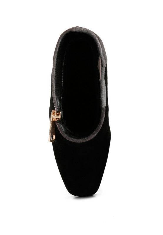 EZRA Patchwork Suede Ankle Boots Rag Company