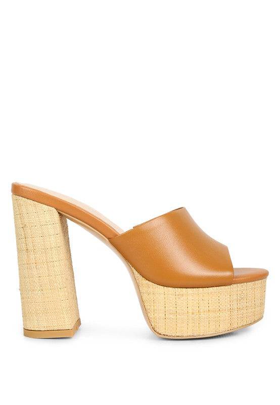 Shuri Open Toe High Block Heel Sandals Rag Company