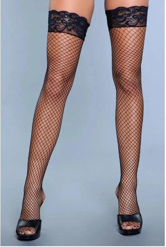 1916 Amber Lace Top Fishnet Thigh Highs Eye Candy Sensation