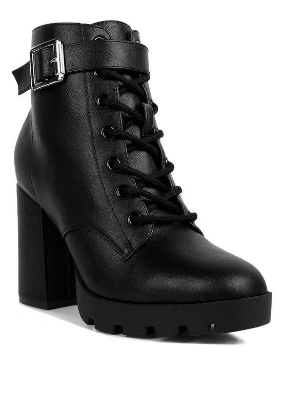 Grahams Faux Leather Lace Up Boots Rag Company