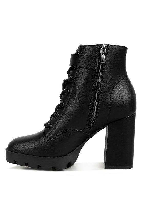 Grahams Faux Leather Lace Up Boots Rag Company