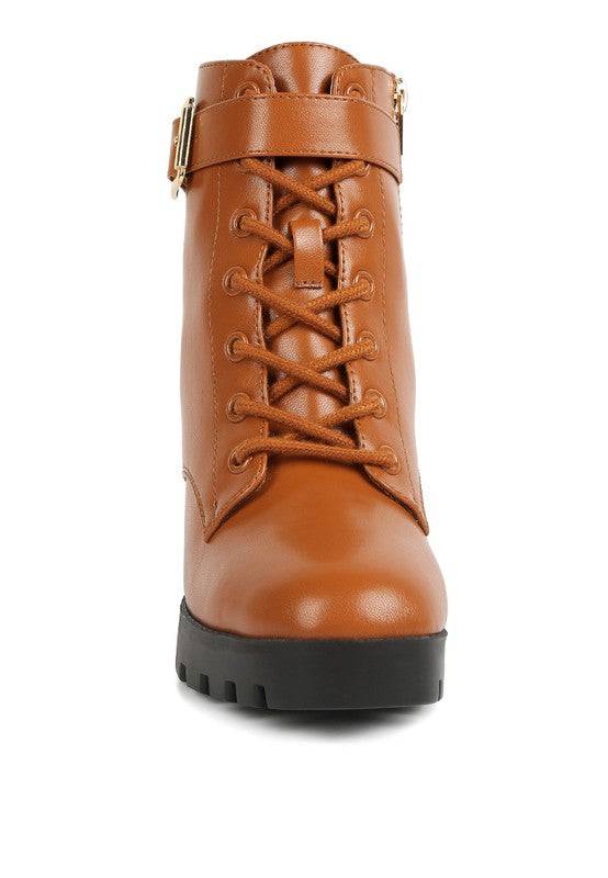 Grahams Faux Leather Lace Up Boots Rag Company