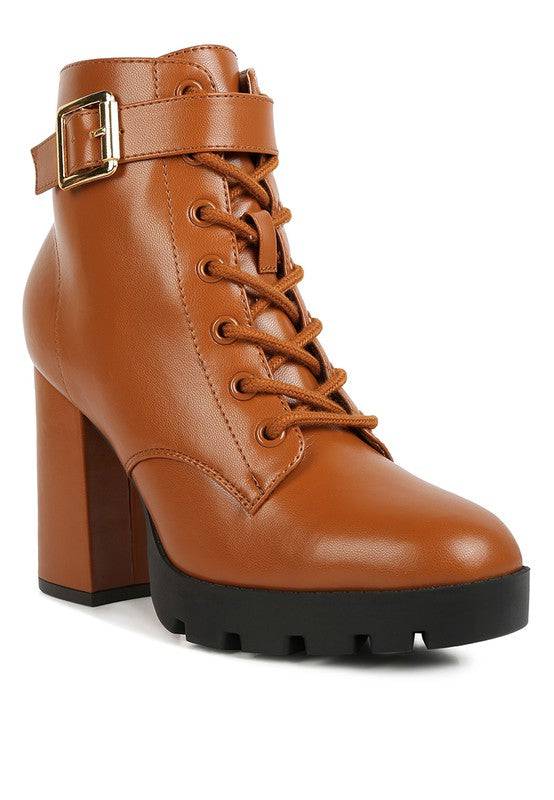 Grahams Faux Leather Lace Up Boots Rag Company
