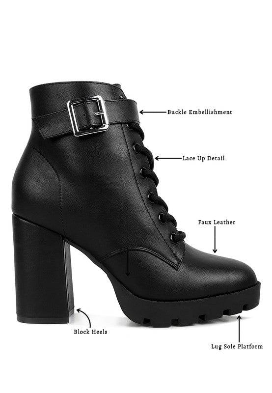 Grahams Faux Leather Lace Up Boots Rag Company