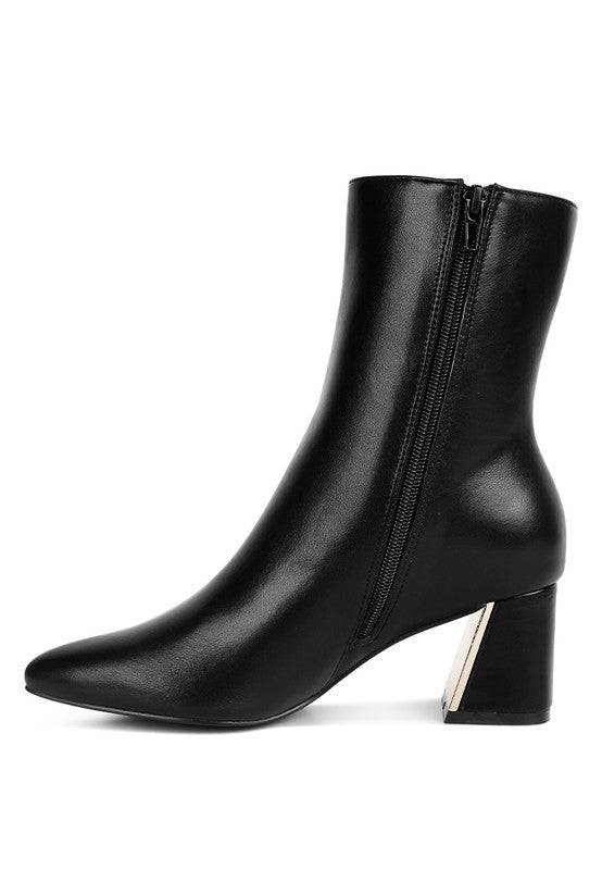 Kaira Metallic Accent Heel High Ankle Boots Rag Company