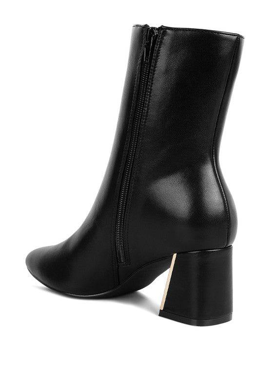 Kaira Metallic Accent Heel High Ankle Boots Rag Company