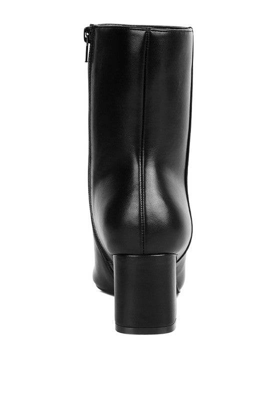 Kaira Metallic Accent Heel High Ankle Boots Rag Company