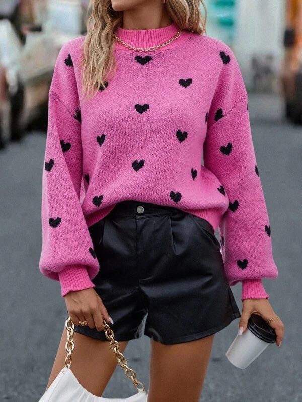 All over heart sweater - Eye Candy Sensation