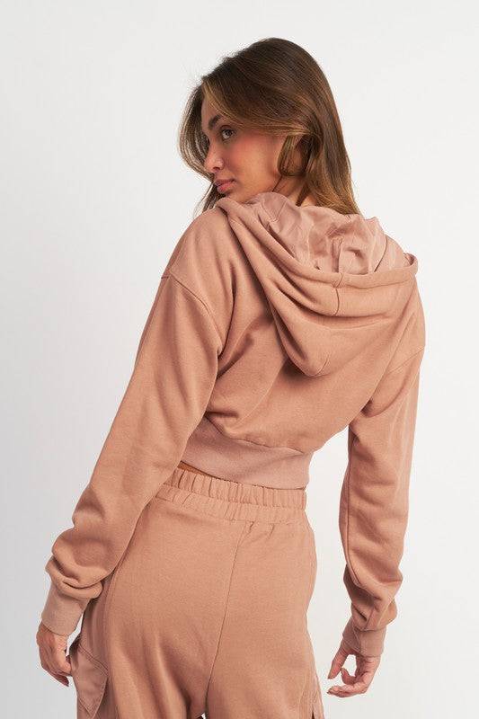 CONTRASTED ZIP UP HOODIE Emory Park