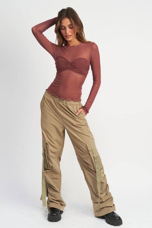 CREW NECK SHEER BUST TOP Emory Park