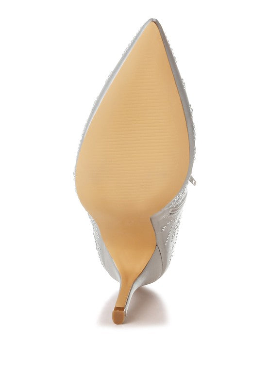 Toget Satin Rhinestone Ankle Party Boots - Eye Candy Sensation Apparel & Accessories -product type