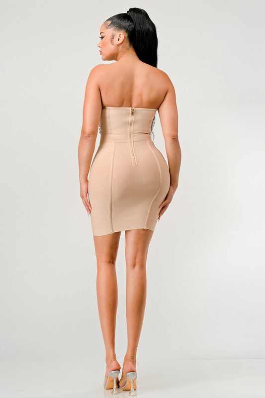 Betting on you casual embellished bandage dress - Eye Candy Sensation